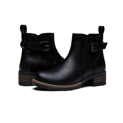Trendy Womens Short Ankle Booties - Chelsea Inspired, Zippered Faux Leather Motorcycle Booties - Comfortable & Durable for Everyday Style