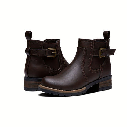 Trendy Womens Short Ankle Booties - Chelsea Inspired, Zippered Faux Leather Motorcycle Booties - Comfortable & Durable for Everyday Style
