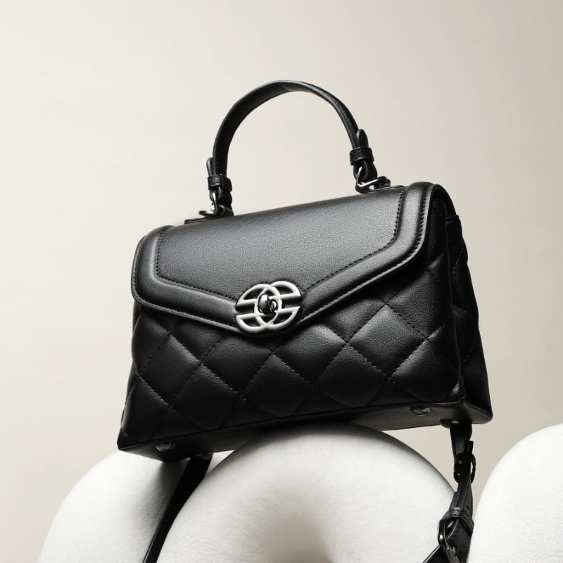 IKEARLAX 2025 Bag Women's popular Winter New Xiaoxiangfeng Fashion Rhombus Premium Sense Versatile Leather Women's Bag One Shoulder Oblique Span Bag
