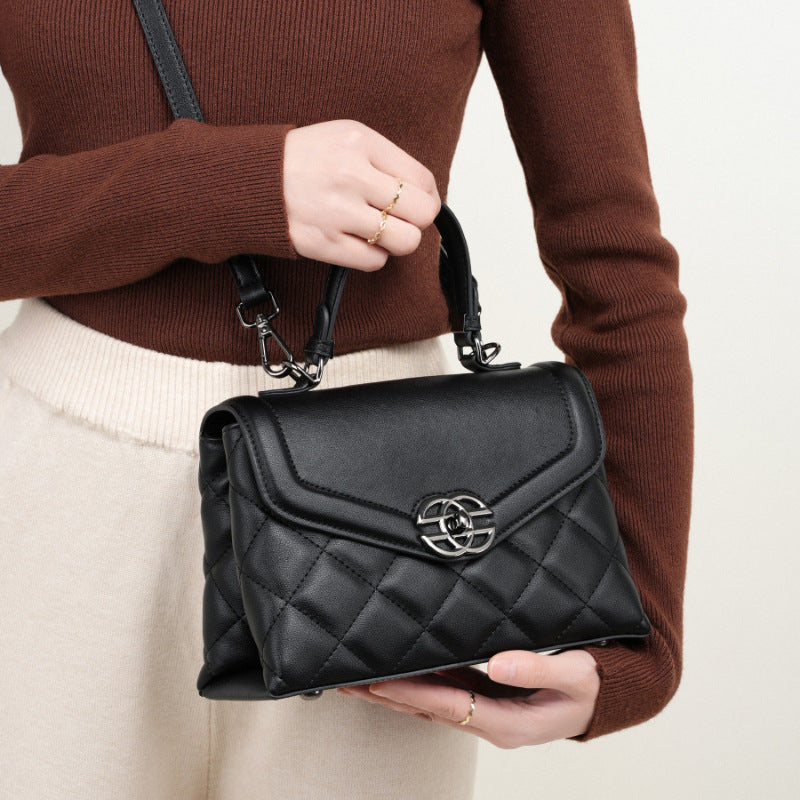IKEARLAX 2025 Bag Women's popular Winter New Xiaoxiangfeng Fashion Rhombus Premium Sense Versatile Leather Women's Bag One Shoulder Oblique Span Bag