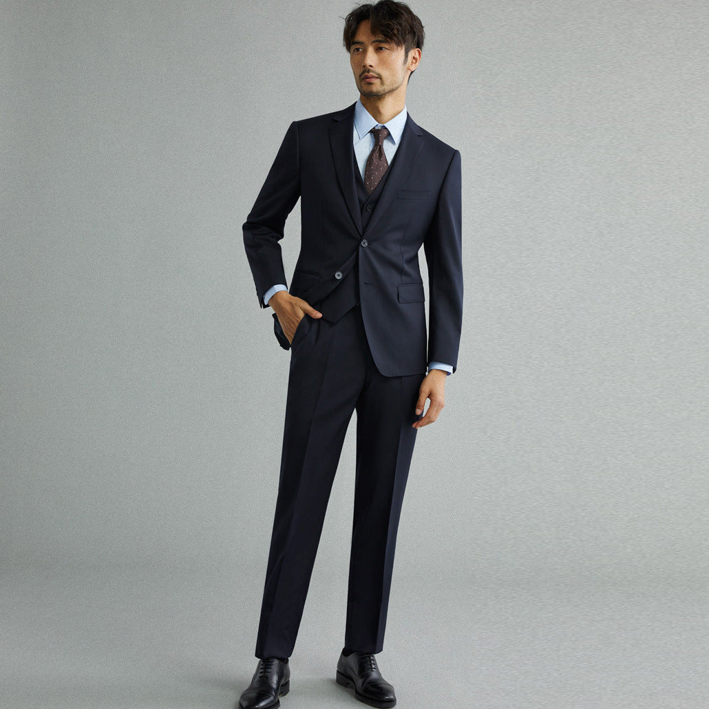 IKEARLAX  [High-Count Australian Wool] Suit Suit Men's Business Suit Vest Business Clothing Groom Wedding Suit