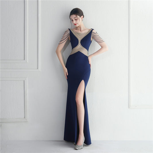 19952 #Cross-border Supply Hot Diamond Beaded Dress Celebrity Dinner Ball Long Evening Dress