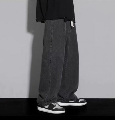 Straight Jeans Men's New Summer Thin Fashion Brand Loose Drooping Wide Leg Draped Mop Trousers Casual Pants