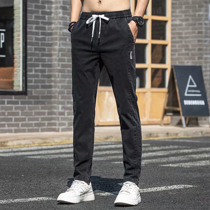 Summer Jeans Men's Summer Thin Ice Silk Casual Pants Men's Loose Straight Stretch Pants Men's All-Matching