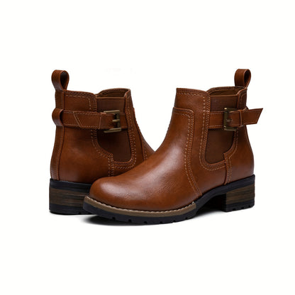 Trendy Womens Short Ankle Booties - Chelsea Inspired, Zippered Faux Leather Motorcycle Booties - Comfortable & Durable for Everyday Style